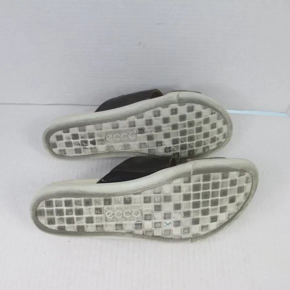 ECCO DAMARA II Slide Leather Flats Sandal Licorice/Deep Taupe 10 US/41 EU - Picture 9 of 9